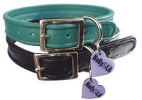 Superluxe Piped calf leather dog collars WIDE  (Made to Order) - Holly & Lil Collars Handmade in Britain, Leather dog collars, leads & Dog harnesses.