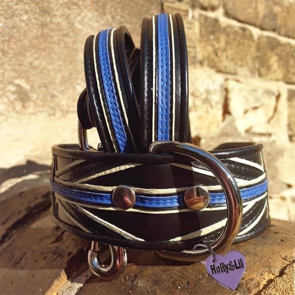 The Thin Blue Line UK dog collar Holly & Lil Collars Handmade in