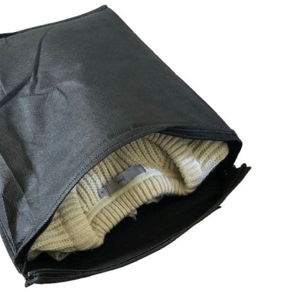 10 Pack Black Moth Proof Individual Wool Jumper Bag