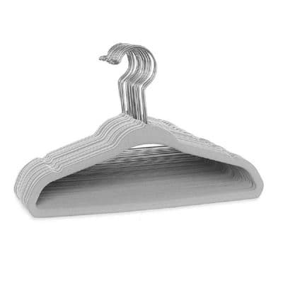10 Pack Grey Non Slip Velvet Children's Clothes Hangers