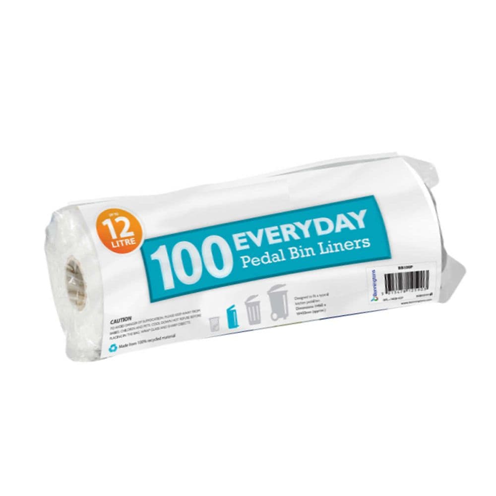 100 Pack Small 8L to 12L Bathroom Bin Liners