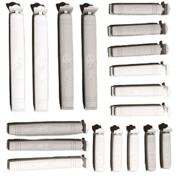 18 Pack Mixed White & Grey Food Bag Clips