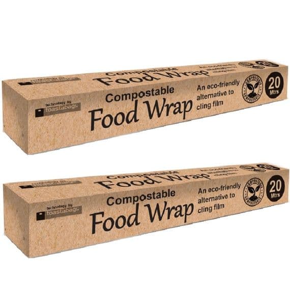 2 Pack Eco Friendly Food Cling Film Wrap 20m