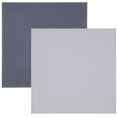 2 Pack Square Grey Reversible Leatherette Rectangle Placemats