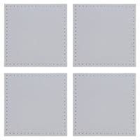 2 Pack Square Reversible 2 Tone Grey Leatherette Faux Leather Coasters