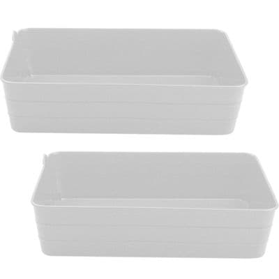 2 Pack White Plastic A4 Letter & Paper Filing Tray