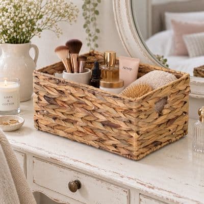2 Pack Willowdale Woven Hyacinth Heart Storage Organiser Basket 30cm