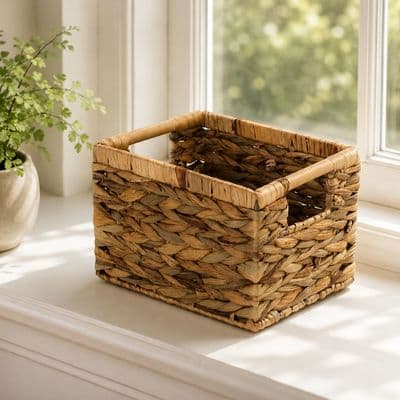 2 Pack Willowdale Woven Hyacinth Organiser Basket 24cm