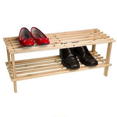 2 Tier Wooden Shoe Storage Rack