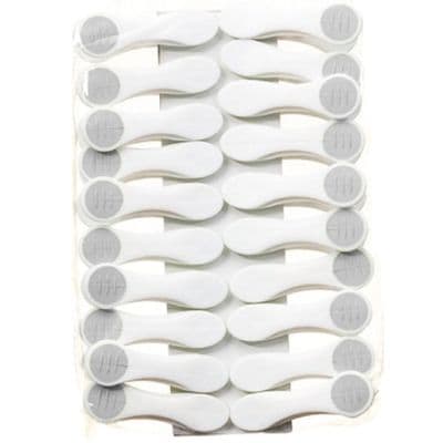 20 Pack White & Grey Plastic Soft Grip Clothes Pegs