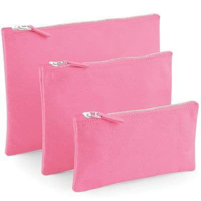3 Pink Canvas Makeup Bag Set