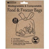 30 Pack Large 40cm Biodegradable Compostable Freezer Bags