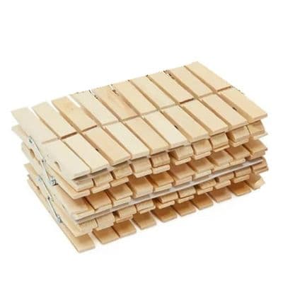 32 Pack Strong 8cm Hardwood Clothes Pegs