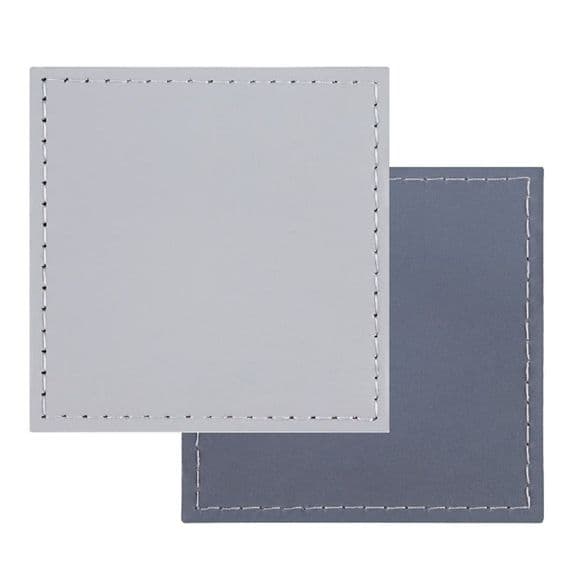 4 Pack Square Reversible 2 Tone Grey Leatherette Faux Leather Coasters