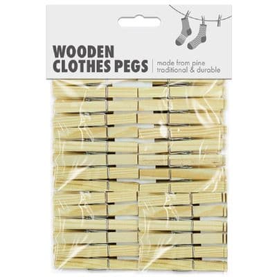 48 Pack Pine Wooden Clothes Pegs