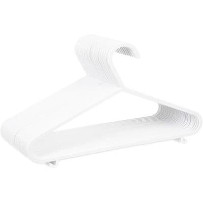 6 PACK White Plastic Space Saving Clothes Hangers