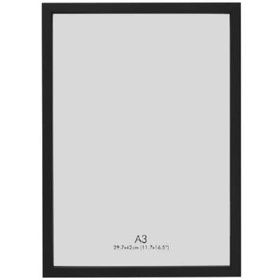 A3 Black Safety Plastic Picture Poster & Double Certificate Frame