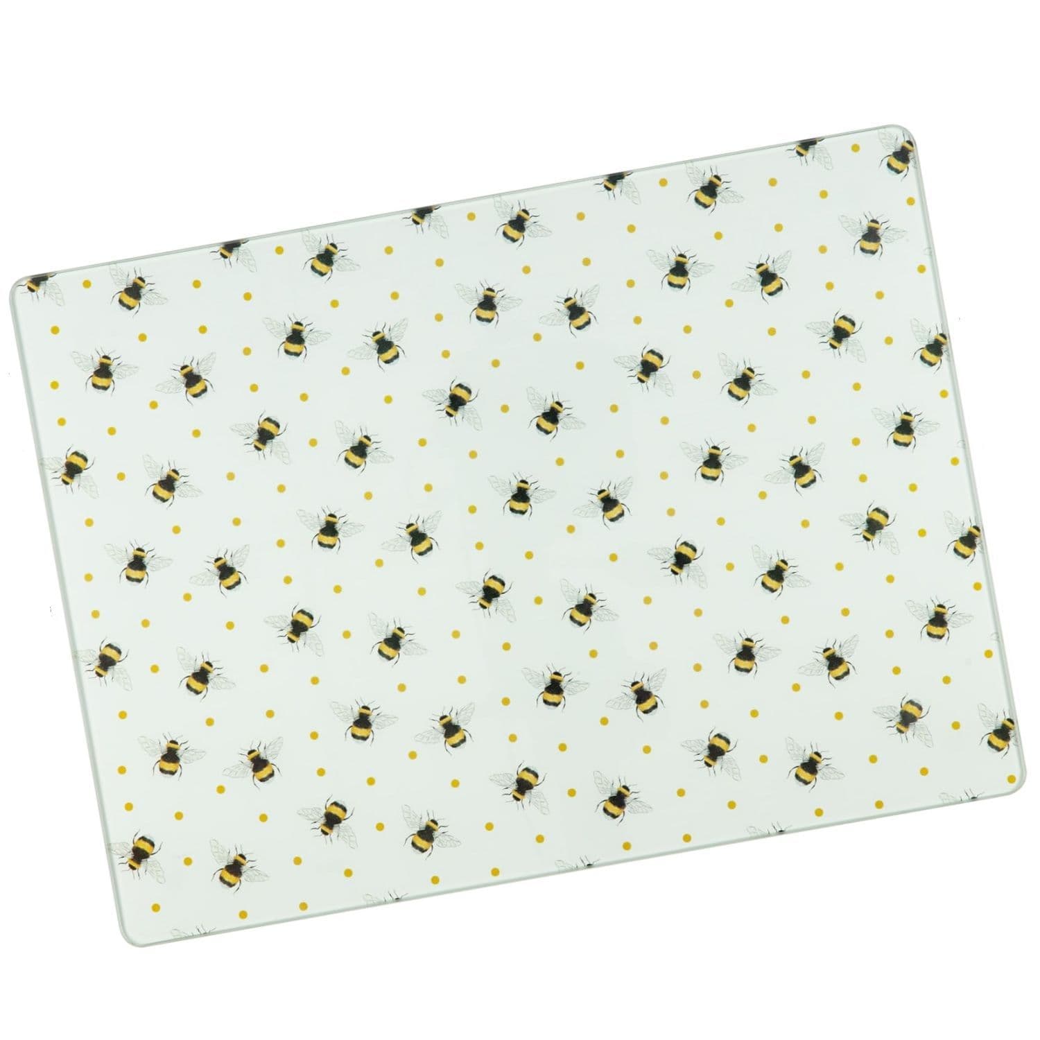Bee Patterned Glass Cutting & Chopping Worktop Saver