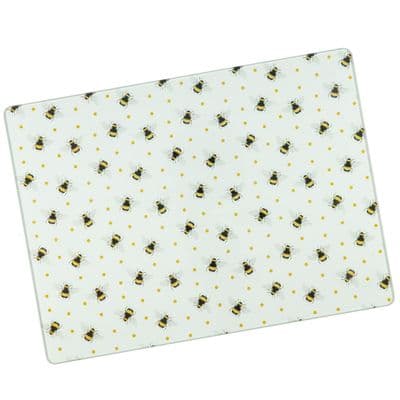 Bee Patterned Glass Cutting & Chopping Worktop Saver