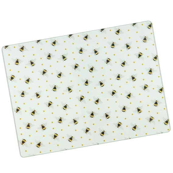 Bee Patterned Glass Cutting & Chopping Worktop Saver