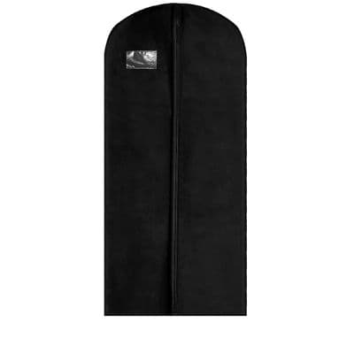 Black 135cm Long Heavy Duty Dress & Coat Bag Cover / Carrier