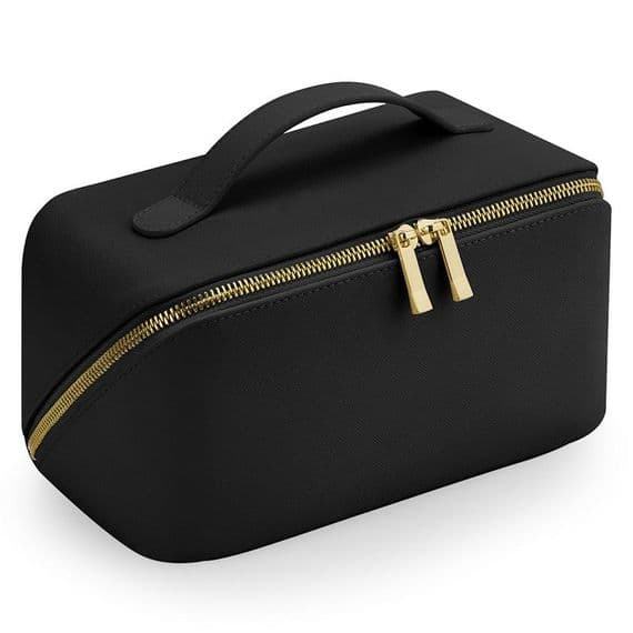 Black Compact Open Flat Vanity Case