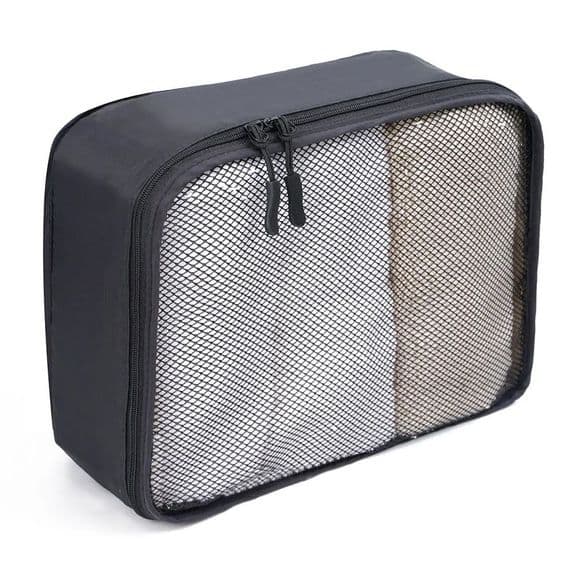 Black Mesh Fabric Travel Packing Cube