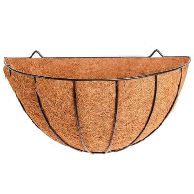 Black Metal Wall Basket with Liner 40cm