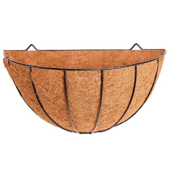 Black Metal Wall Basket with Liner 40cm