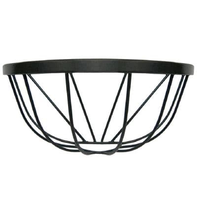Black Wrought Iron Metal Wall Basket 40cm