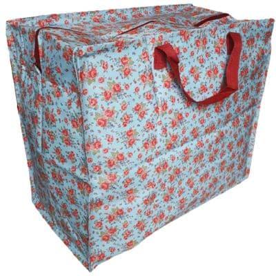 Blue Vintage Rose Jumbo Storage Bag