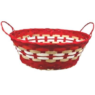 Christmas Oval Gift & Serving Basket Red
