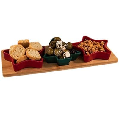 Christmas Snack Bowls With Serving Board