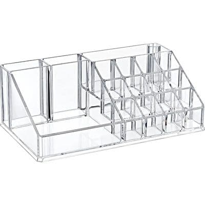 Clear Acrylic 16 Compartment Makeup  Organiser