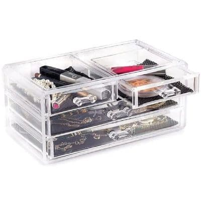 Clear Acrylic Jewellery Makeup  Drawer Organiser