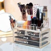 Clear Acrylic Makeup Jewellery Organiser Set