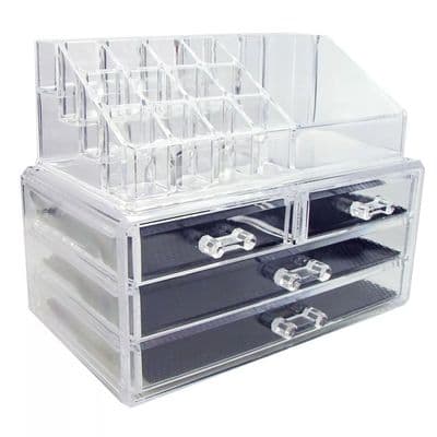 Clear Acrylic Makeup Jewellery Organiser Set