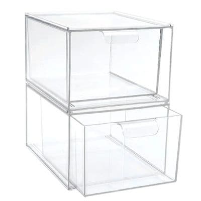 Clear Acrylic Stacking Makeup Drawers
