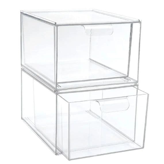 Clear Acrylic Stacking Makeup Drawers
