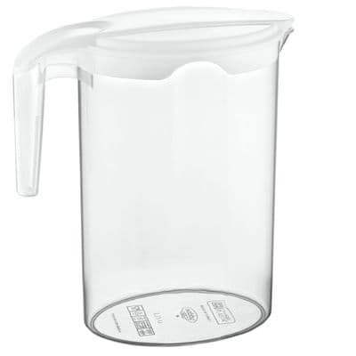 Clear Plastic 1.75L Fridge Water & Juice Drinks Jug with Lid (white)