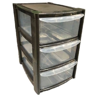 Clear Plastic 30cm A5 Size Stacking Storage Drawers Tower