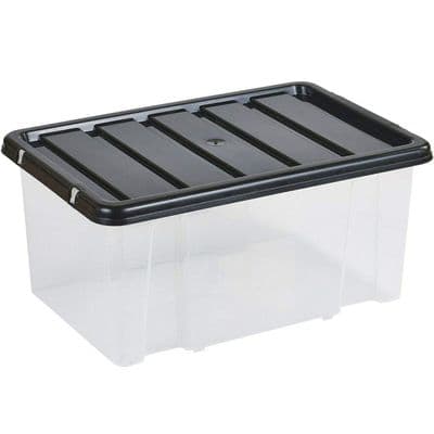 Clear Plastic Stacking Shoe Storage Box - Small Deep