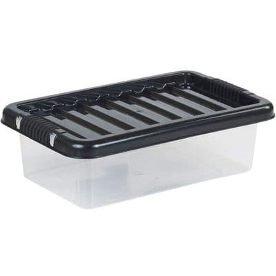 Clear Plastic Stacking Shoe Storage Box - Small Flat