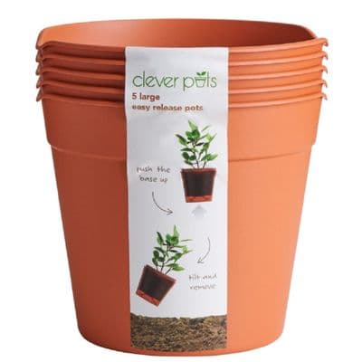 Clever Pots 5 Pack Large Easy  Push Release Pots 6