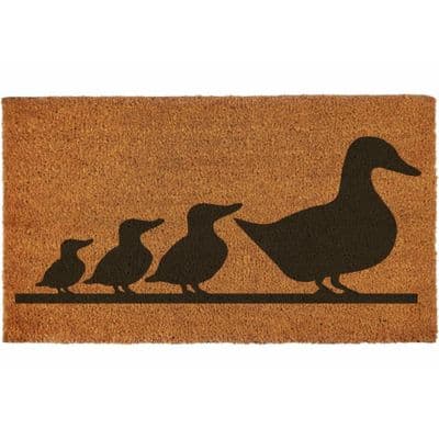 Coir Duck Family Rubber Backed Doormat 70cm