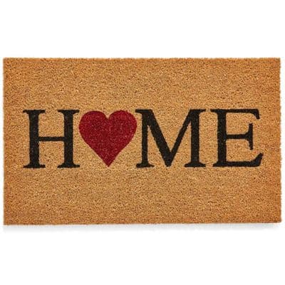 Coir Home Heart Rubber Backed Doormat 70cm