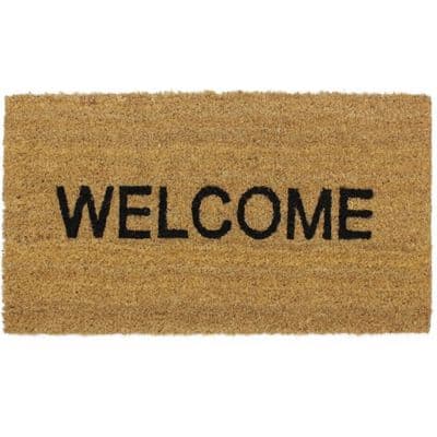 Coir Welcome Slogan Rubber Backed Doormat 60cm