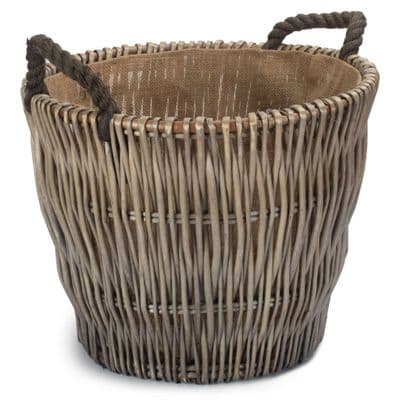 Contemporary Round 42cm Wicker Log Basket
