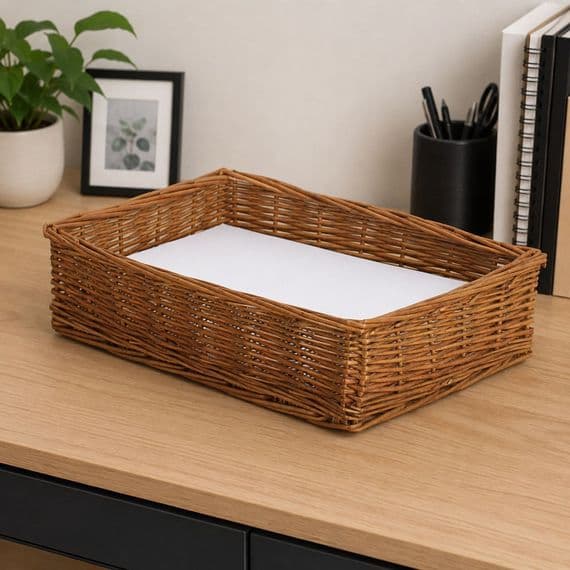 Cotswolds A4 Wicker Letter & Paper Tray Basket