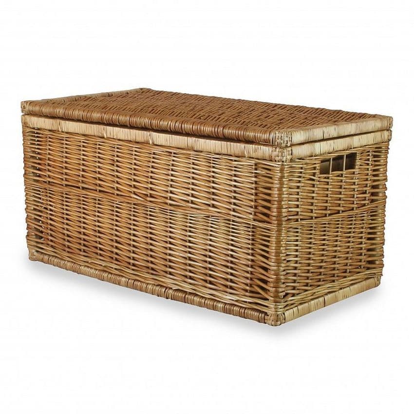 Cotswolds Large 79cm Wicker Living Room Storage Chest